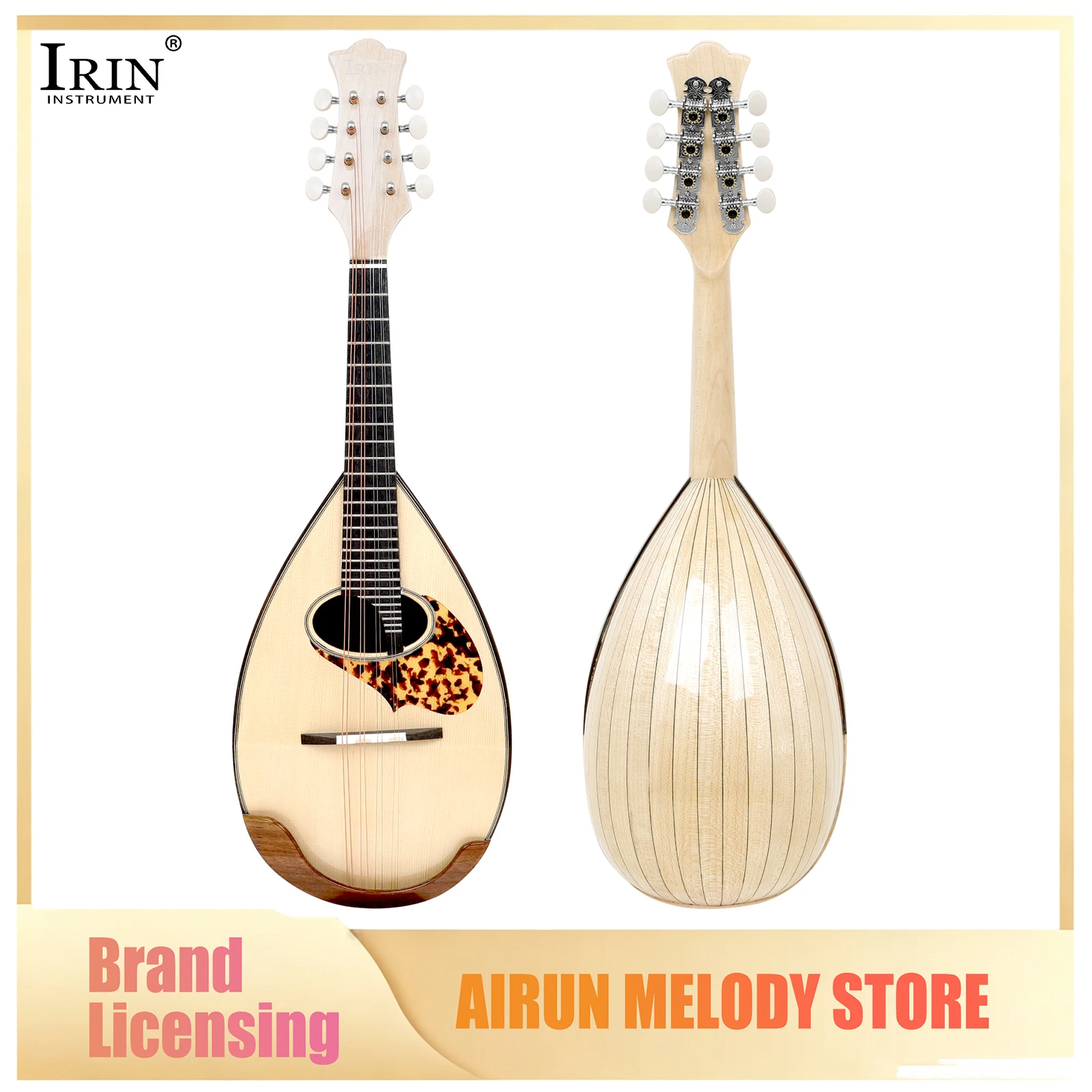 Musical Instrument Japanese - IRIN MD-60 マンドリン 日本製メープル製 レードル型マンダラベル 木製シェル