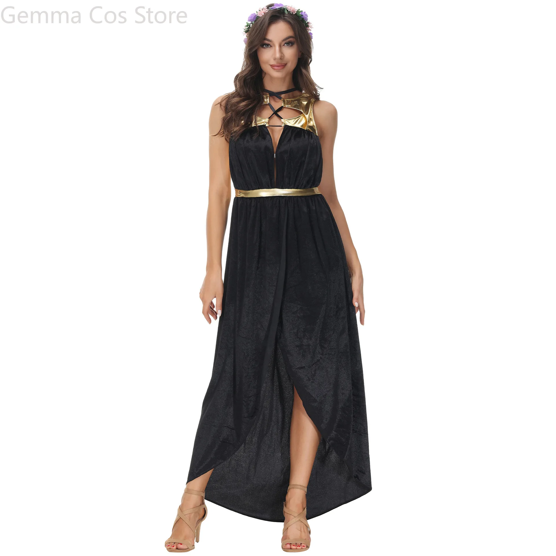 

Women's Greek Goddess Dress Costume Adult Roman Princess Dress Sexy Egyptian Queen Cosplay Halloween Carnival Party Fancy Dress