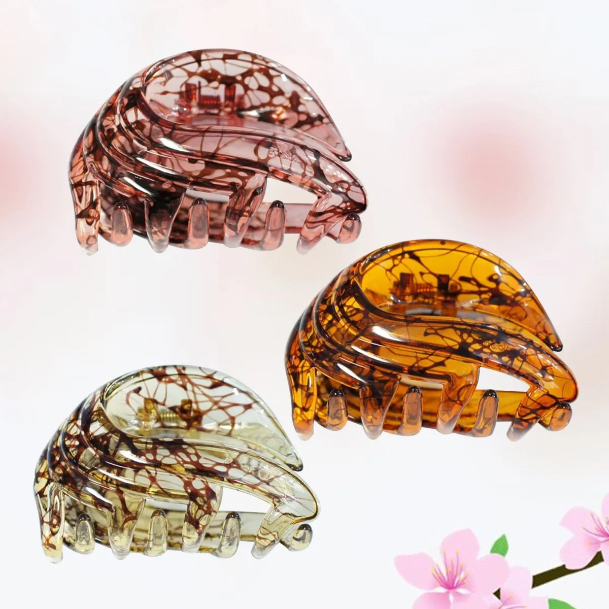 

3Pcs Large Hair Clips Shark Shape Resin Jaw Clip Ponytail Holder Strong Styling for Work Party Beach Comfortable All