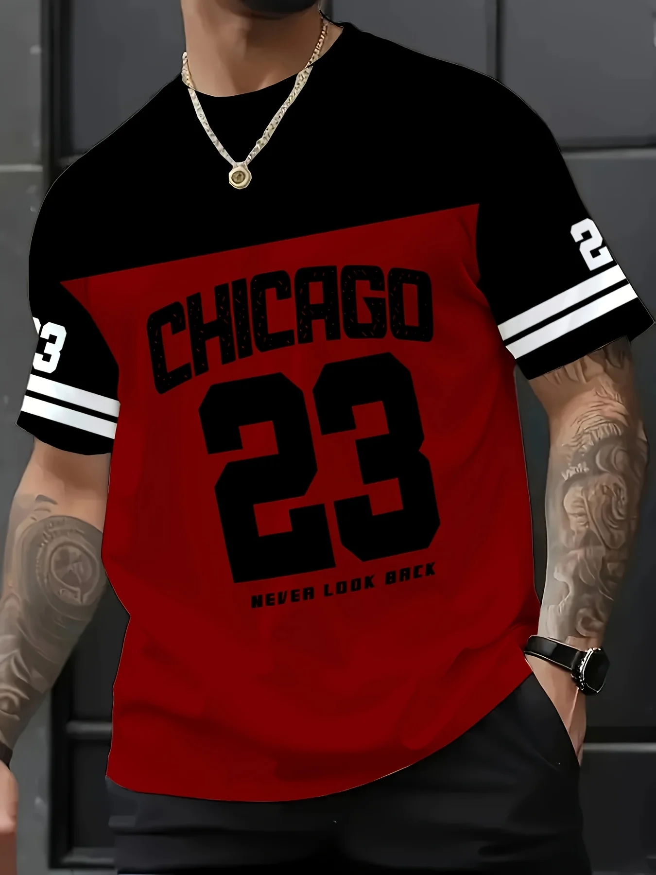 Fashion Chicago 23 Graphic Short Sleeve T-Shirt Sports Men Women T-shirt Unisex Casual Daily Wear Summer Tops Tee FamilyMatching