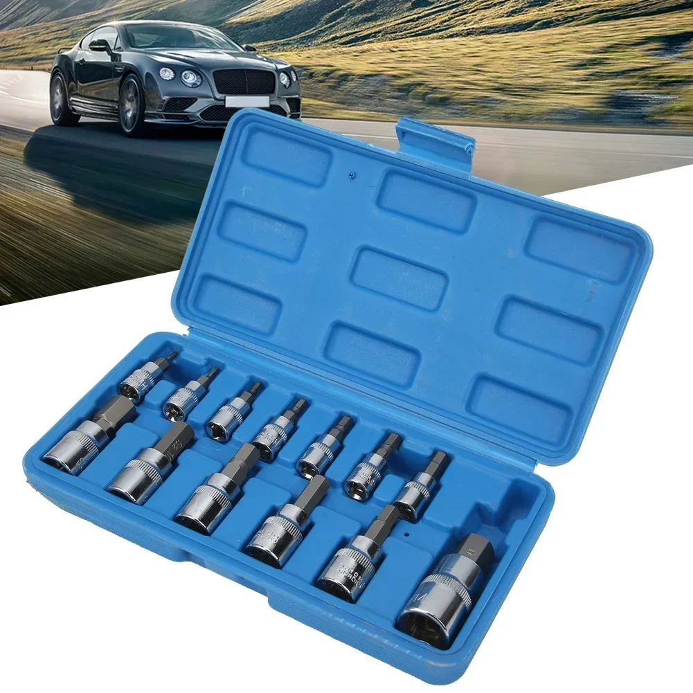 13Pcs Torx Socket Screwdriver Set 1/4'' 3/8'' 1/2'' Auto Maintenance Torx Key Repair Drive Socket Tool T8 T10 T15 T20 T25 T27 view 4