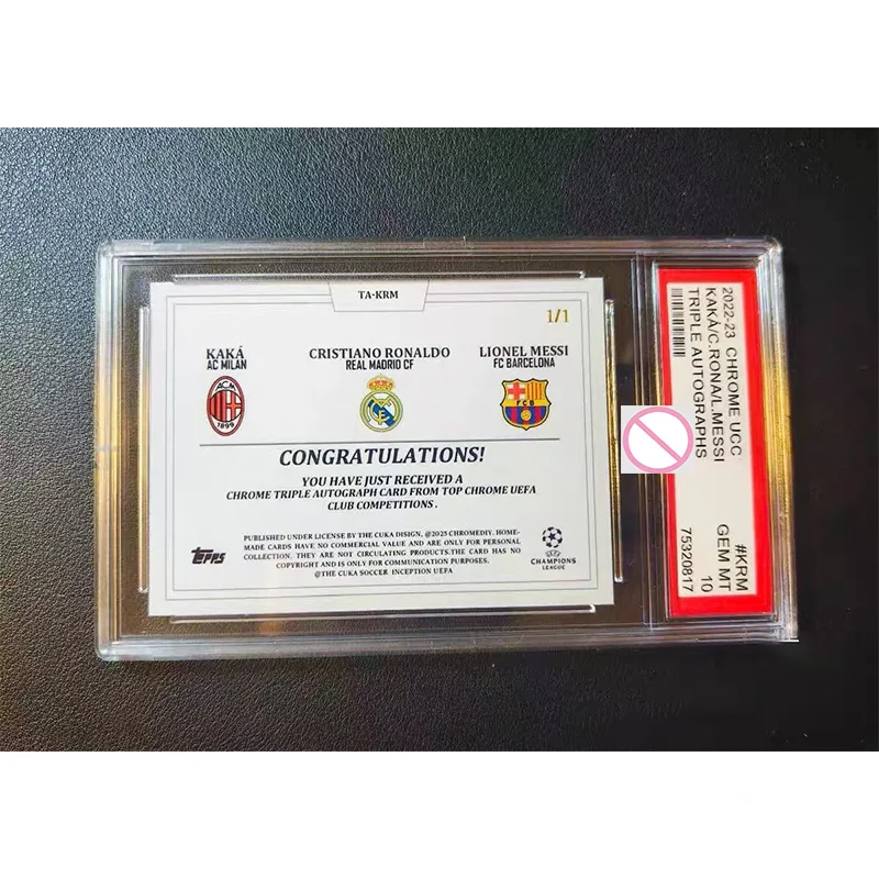 DIY Cristiano Ronaldo Benzema Bale Triple Signatures Kaka Messi Cristiano Ronaldo Triple Signatures Star Cards - view 3