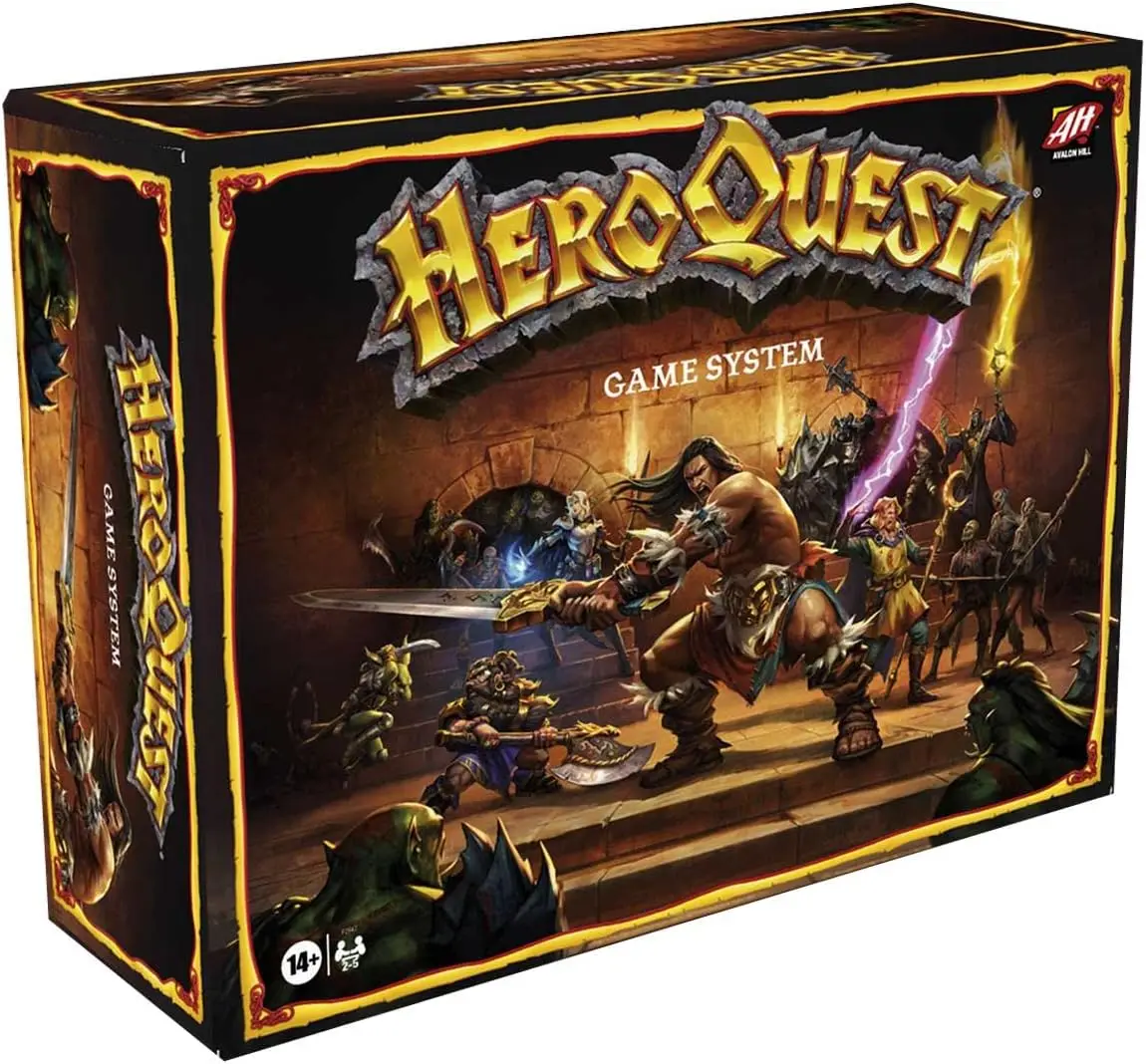 Avalon Hill HeroQuest Game System Jogo de tabuleiro de mesa, Immersive Fantasy Dungeon Crawler Adventure Game para maiores de 14 anos, 2 a 5 Pl