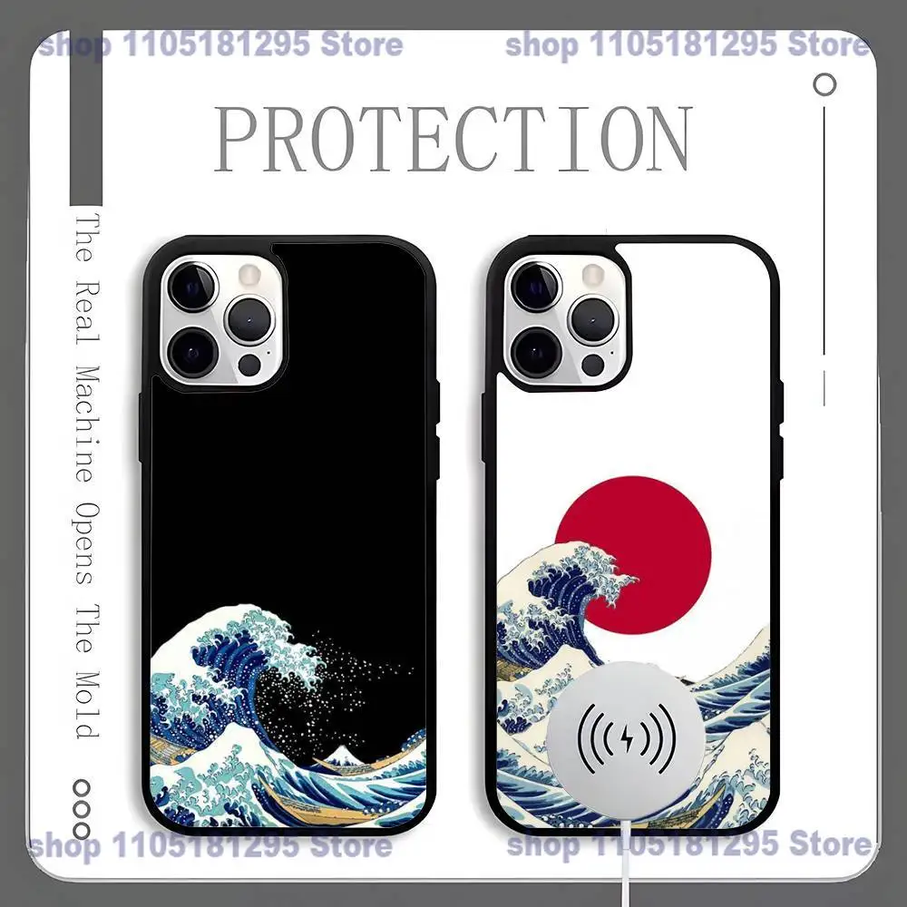 

Ukiyo-e Ocean Waves Creative Phone Case For iPhone 17,16,15,14,13,12,11,Pro,Max,Plus,Mini,SE4,E Magsafe Wireless Charging