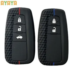 Silicone Car Key Fob Cover Case For Toyota CHR C-HR Camry Prius Prado 2016 - 2021 2 3 Buttons Remote Shell Holder Accessories