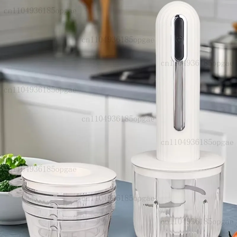 USB Small Portable Home Battery Powered Multifunctional Baby Food Grinder Meat Grinder Slicer Vegetable Blender Garlic Mash
