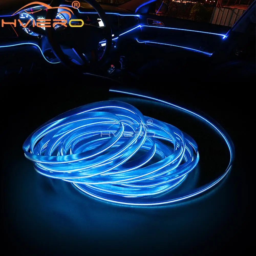 1M/2M/3M/5M Universal Cars Interior Lighting LED Strip Decorations Garland Wire Ropes Tube Lines Flexible Neon Lights USB Drive