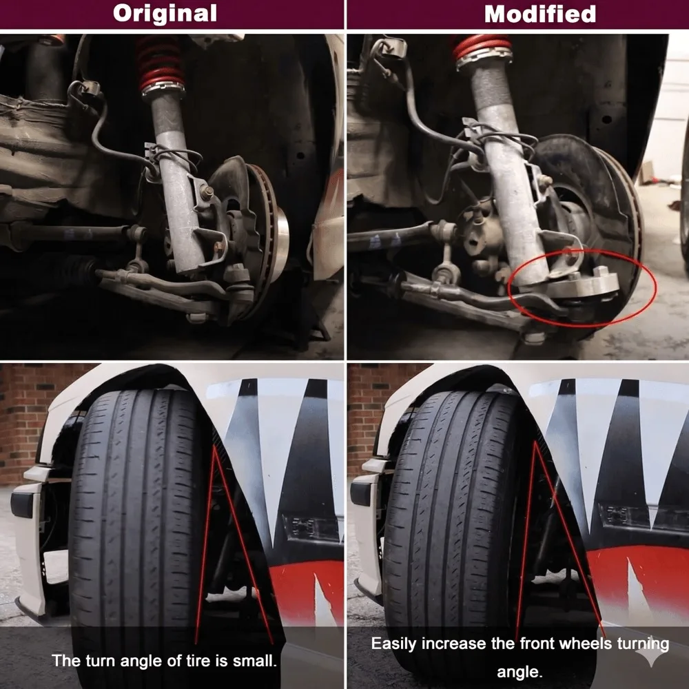Aluminium Drift Lock Kit Adapter Increasing Steering Turn Angle 25%-30% Increase Cornering For BMW E36 E60 E90 E70
