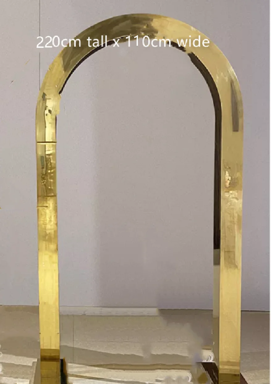 

U Arch Gold Metal Stainless Steel Balloon Arch Flat hollow arch wall bridal backdrop ,. baby shower backdrop open arch
