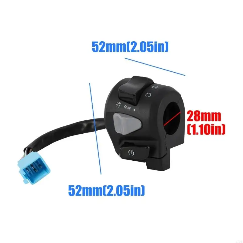 M76E Einfach zu installierende Motorrad-Knopfschalter für Fernlicht, Abblendlicht und Motorstart – Detail 6