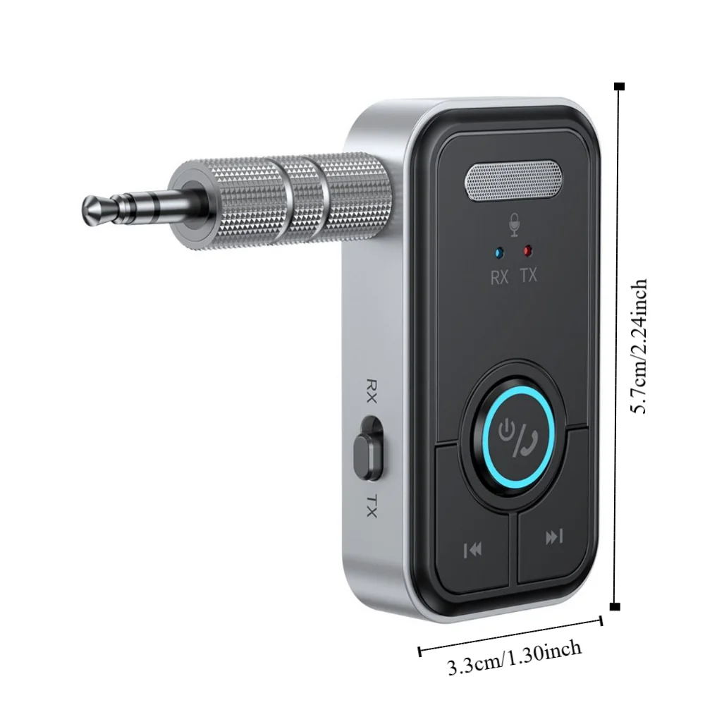 2 in 1 Bluetooth 5.3 レシーバー トランスミッター ミニ 3.5mm AUX Bluetooth ワイヤレス アダプター ジャック LED インジケーター