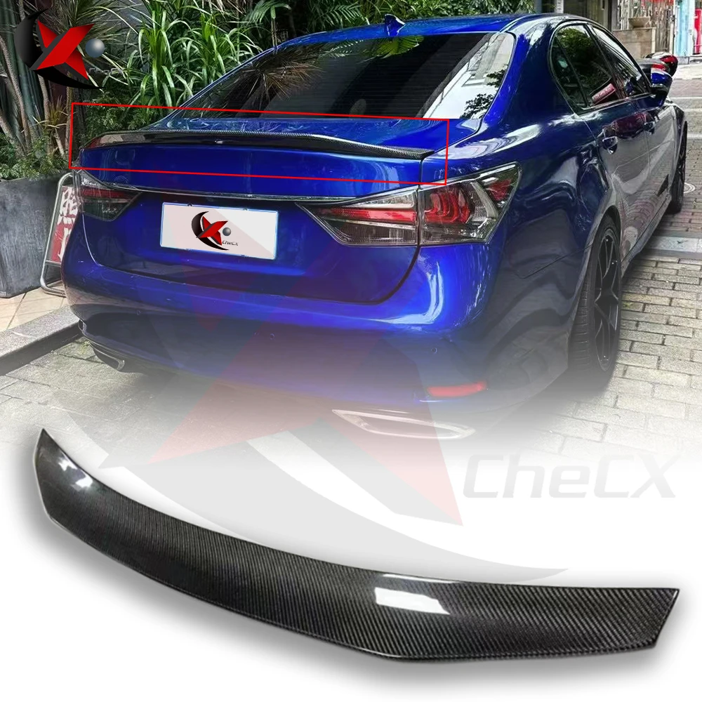 Real Carbon Fiber Lexus GS Rear Trunk Spoiler Extensio Cover Trim Roof Spoilers Lip GS200 GS300 GS450h 2012-2017 Car Accessories