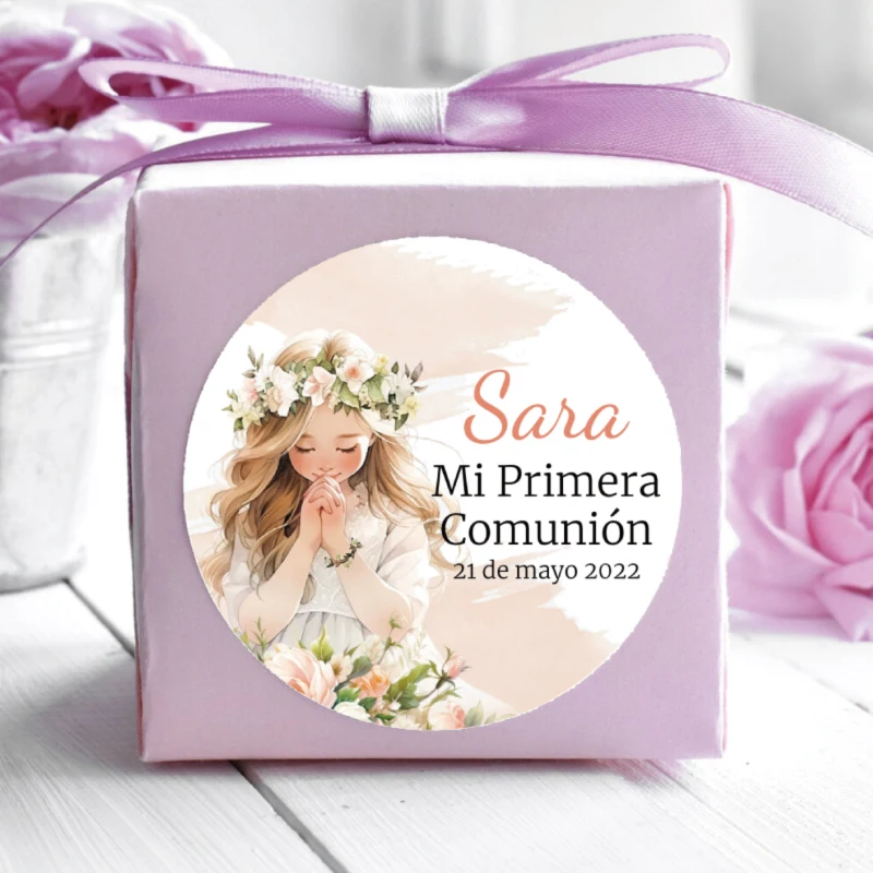 First Holy Communion Stickers, Mi Primera Comunión Labels, Baptism, Christening, Custom Stickers, Invitation Seals
