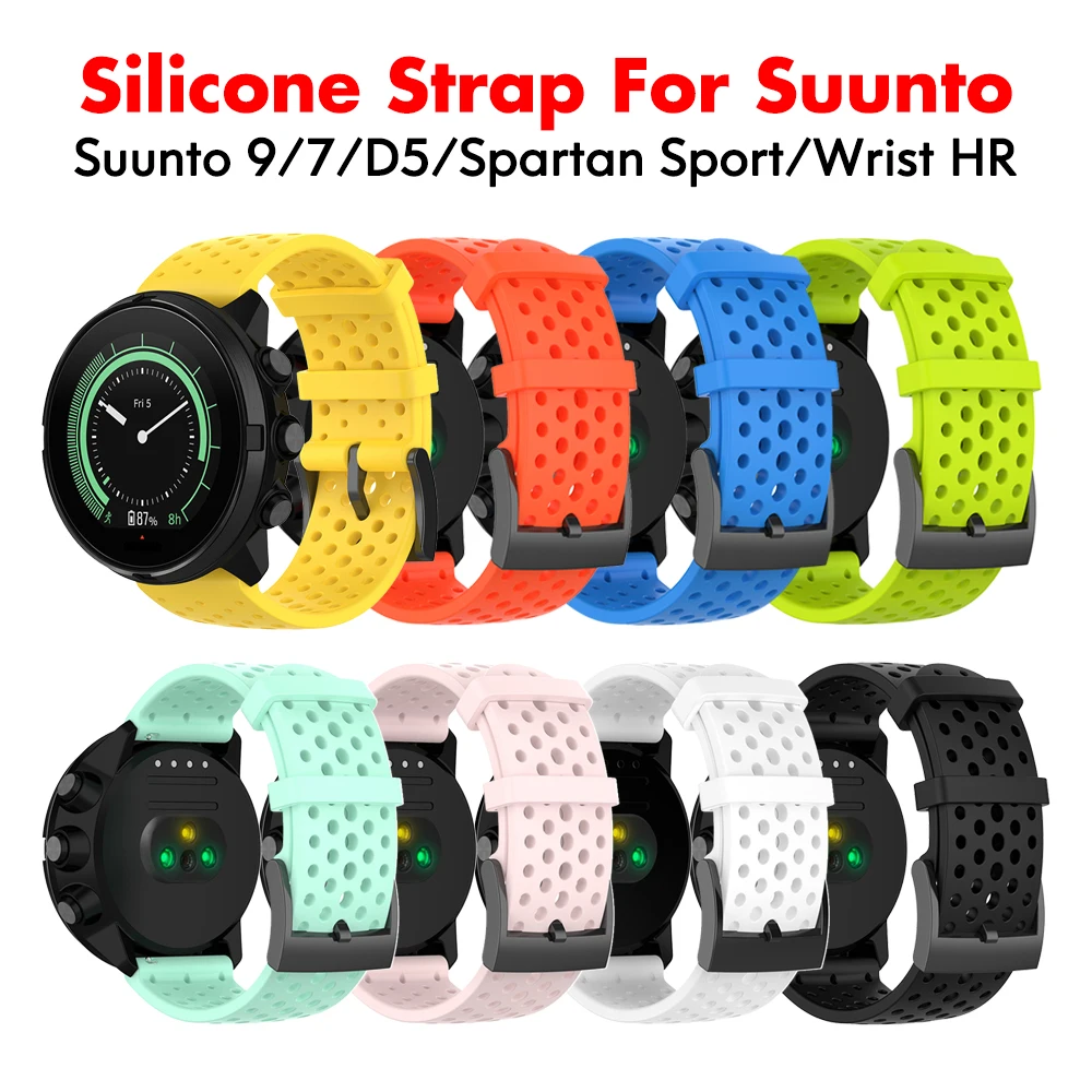 For Suunto 7/9 Replacement Wristband Soft Silicone Breathable Sports Watch Strap For Suunto 9 Baro/9 Spartan/9 GPS Watch Band