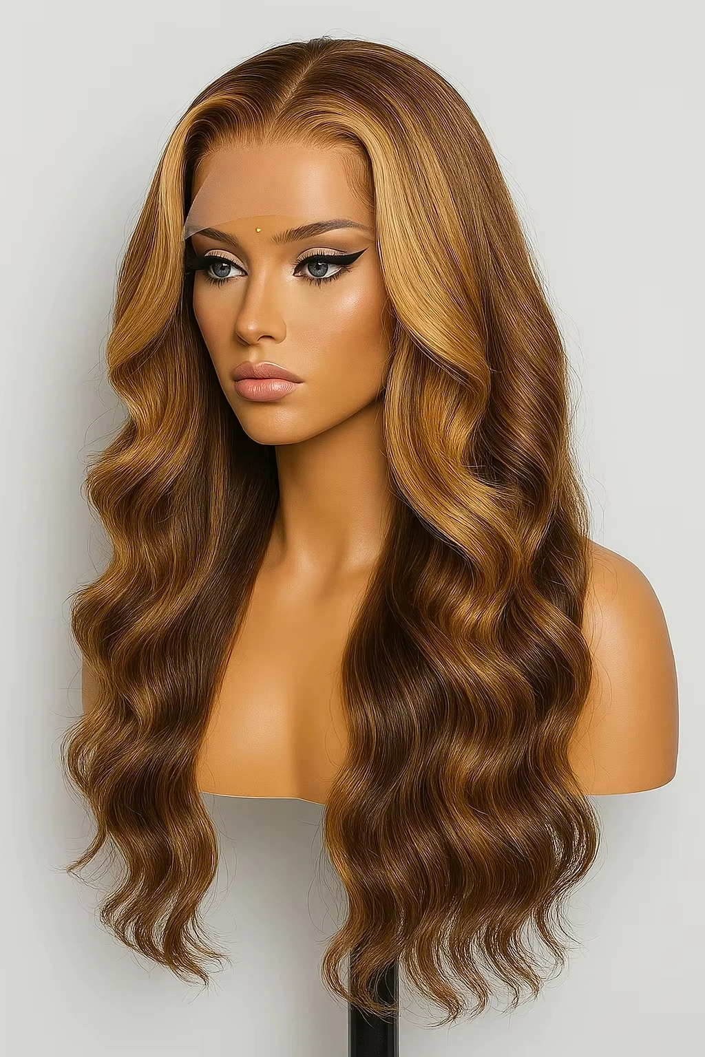 

4/27 Honey Blonde 13x4 Highlight Body Wave Wig Human Hair 30 Inch Water Wave lace Front Wig Human Hair HD lace Frontal Wig 180%