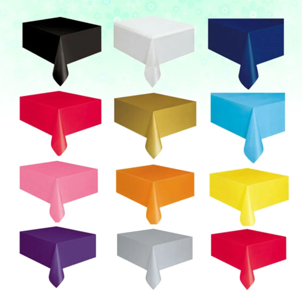 

12pcs Tablecloths Solid Covers Banquet Disposable Tablecloths PE Hotel Decorations