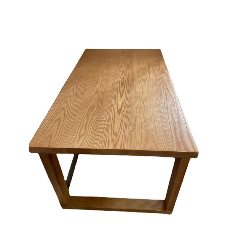 Solid wood dining table Simple ash wood long table Log Japanese large board table