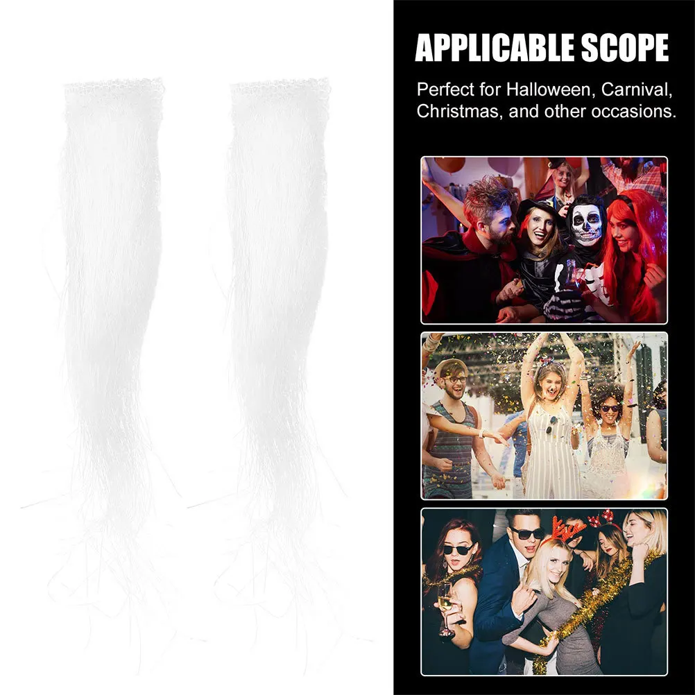 3 أزواج سانتا كلوز الحواجب البيضاء الشارب قابلة لإعادة الاستخدام شعر الوجه وهمية للمناسبات الاحتفالية الحواجب البيضاء شارب جنوم #2