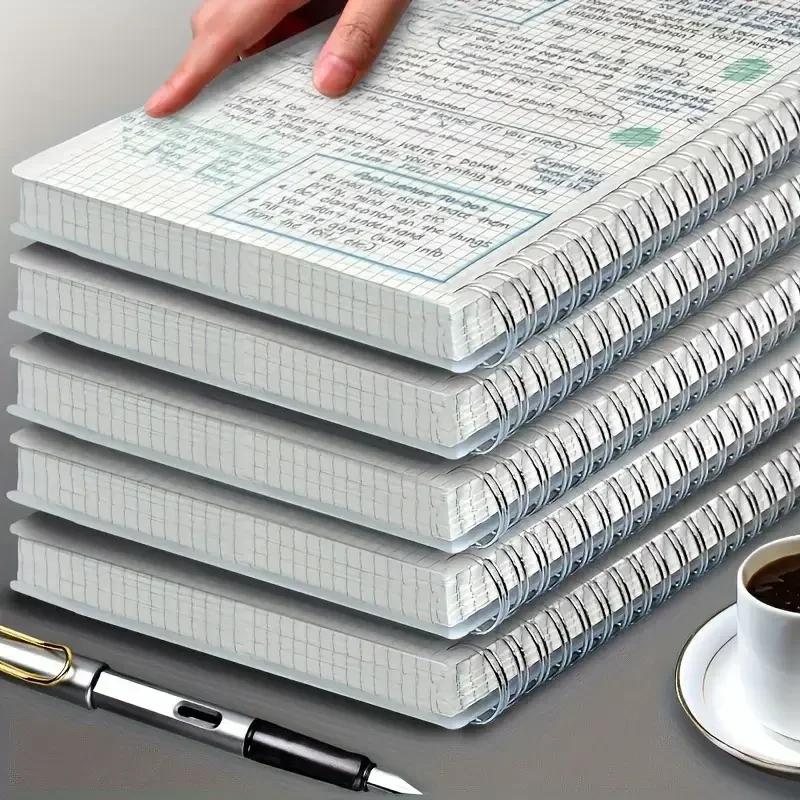 A5 Grid Notepad Spiral Bound Sketch Book Draft Agenda Drawing Notebook Writing Pads for Office And School Supplies