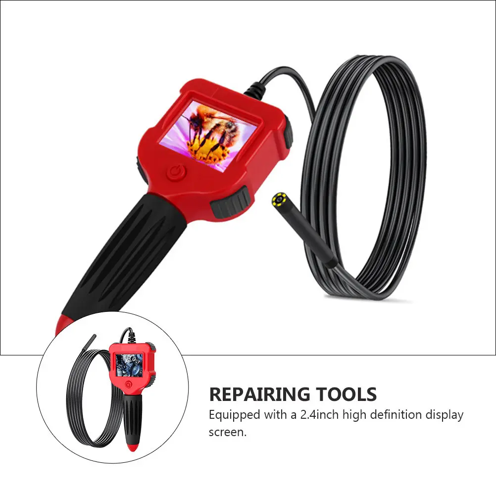 1Set Hd Digital Borescope 2.4inch Screen IP67 Waterproof Handheld Endoscope for Plumbing Drain Inspection Industrial Repair Tool
