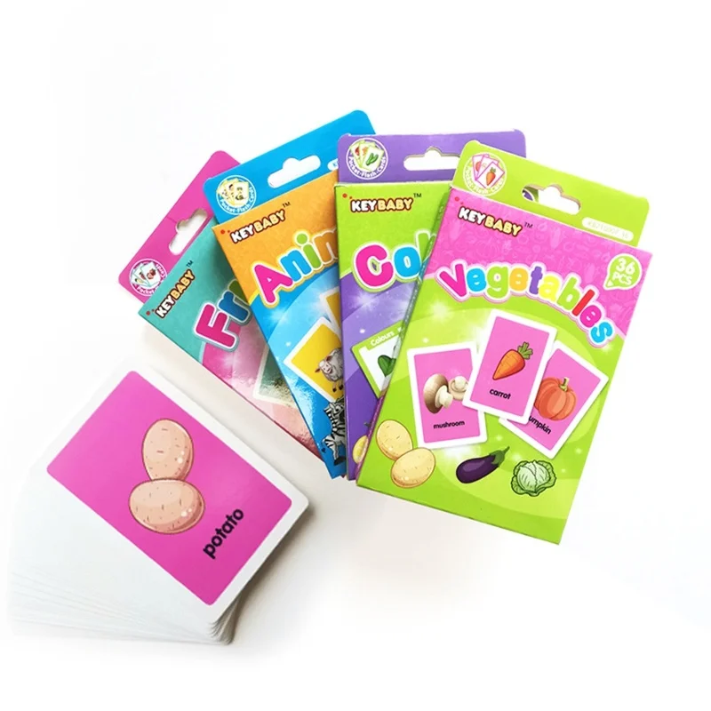 36 ชิ้นเด็กความรู้ความเข้าใจการ์ดสัตว์สีผลไม้คู่ Flashcards Montessori เด็กทารก Early การศึกษาของเล่นของขวัญ