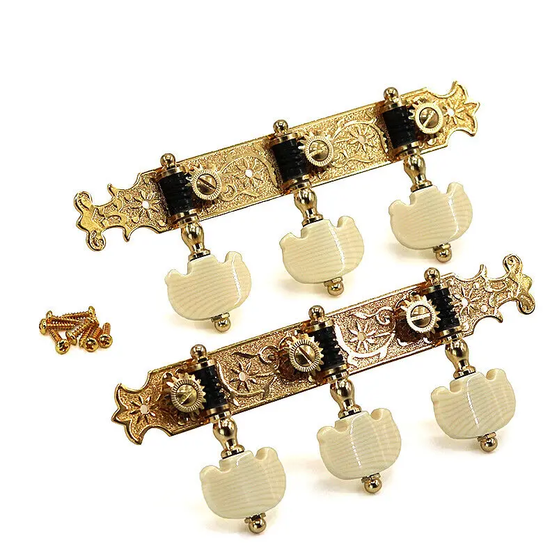 

Ручки для классической гитары, трехинтегрированные ручки для намотки, шпильки, квази-золотые, полностью металлические