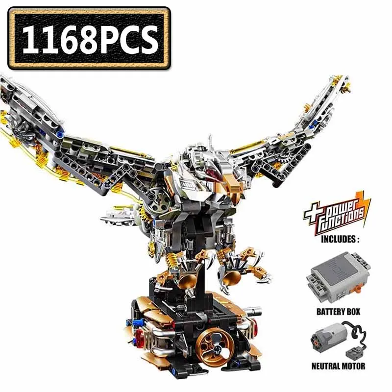 1168PCS Electric Mechanical Eagle Animal Building Blocks MOC Friends Sets Bricks Model Decorations For Adults Teens Toys Gifts