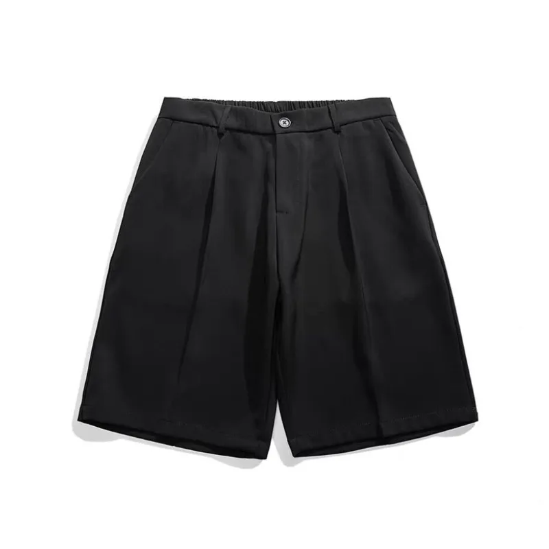 Summer Suit Shorts Men Fashion Business Dress Shorts Men Streetwear Loose British Style Suit Shorts Men Black Formal Shorts images - 6