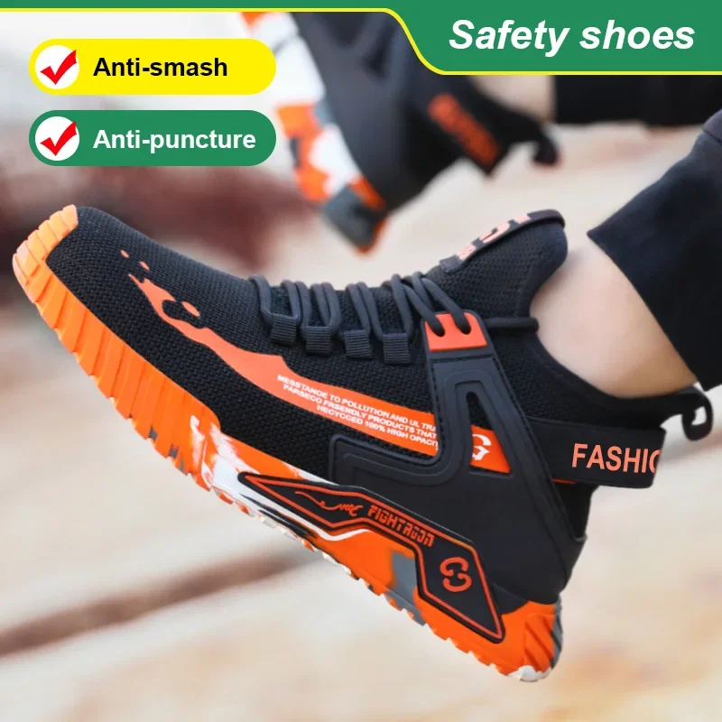 High Top Safety Shoes Steel Toe Anti Puncture Work Boots Indestructible Protective Footwear for Men Women Construction