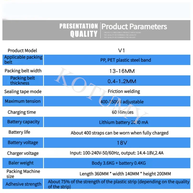 Portable Electric Wrapping Machine Electric Baler 13-16mm PET Strap V1 Strapping Machine Packing Tools For Box Carton