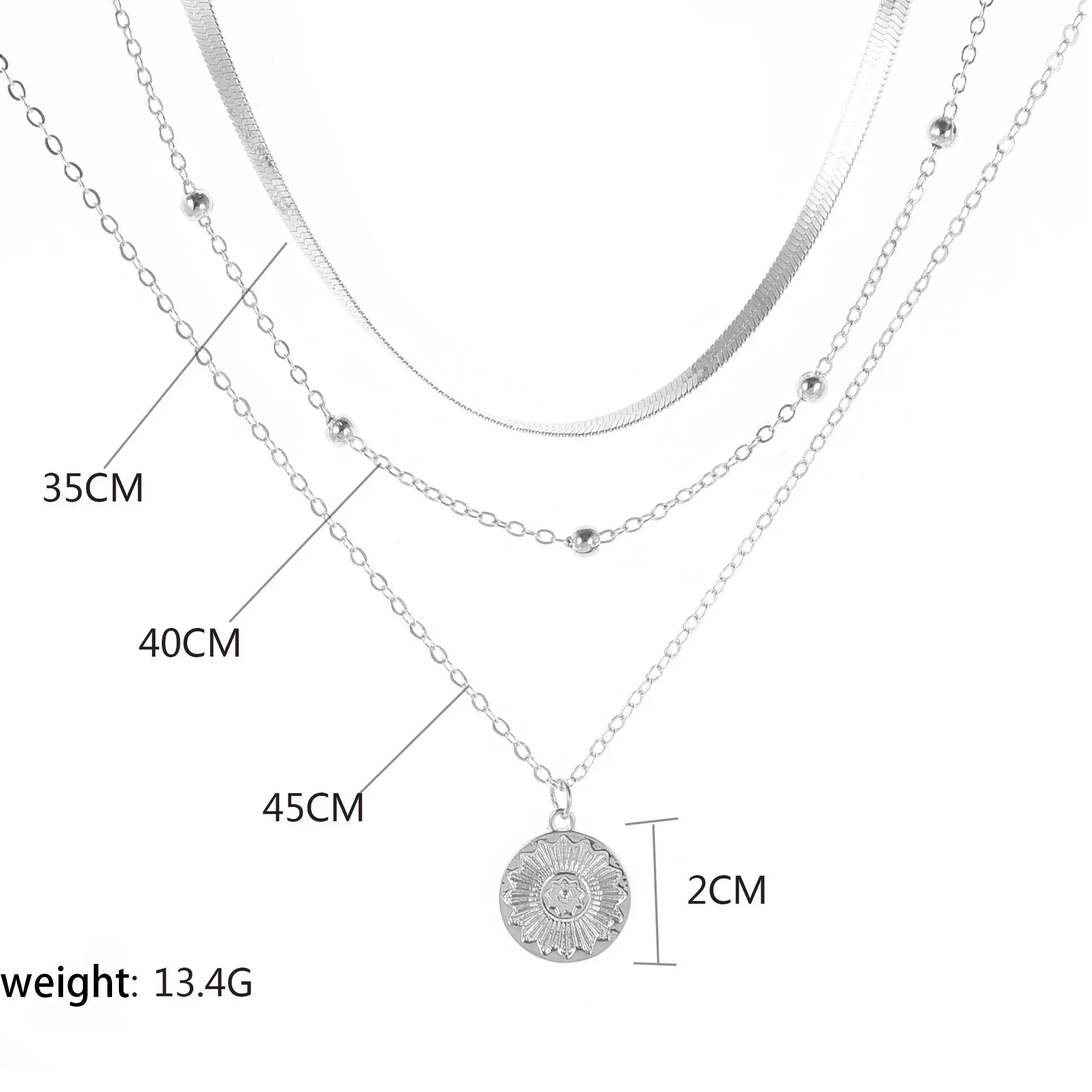 Fashion Lotus Pendant Necklace Simple Multi-layer Blade Chain Choker Necklace Women's Wedding Jewelry