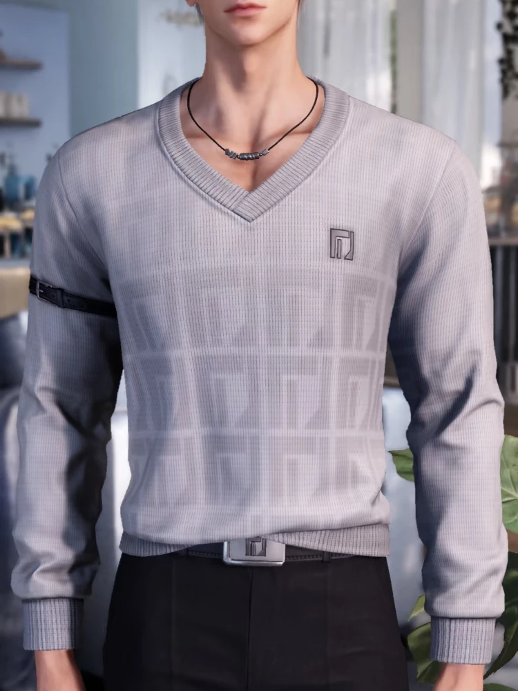 

Love And Deepspace Sylus Sweater Arm Ring Cosplay Costume Adult Unisex Sweater Long Sleeve Casual Top Pullover Top シン 진운 Dress