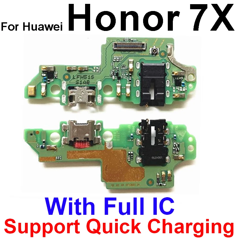 USB Charger Dock Board Connector Port Charging Flex Cable Microphone For Huawei Honor 7 7A 7S 7C 7X 7A 8A Pro 8C 8X Max