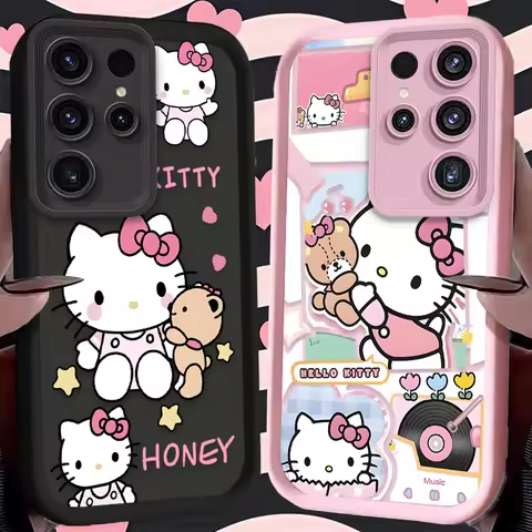 Sanrio Cute Hello Kitty Case For Samsung Galaxy S24 S23 S25 Ultra S22 S21 Plus FE A56 A36 A26 A16 A06 A15 A25 A35 A55 5G Cover