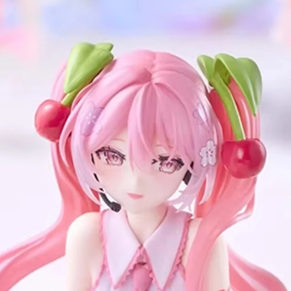 オリジナル-furyu-ヌードルストッパー-フィギュア-初音ミク（桜、2026、ホホエミ）14cm-アニメアクションフィギュア-かわいいコレクションドール