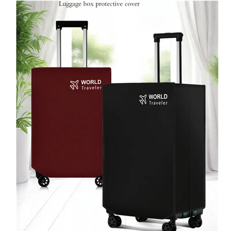 

1PC Black Non-woven Luggage Cover Dustproof Trolley Suitcase Wear-resistant Anti-scratch Luggage Protector Cover 20/24/28/30inch