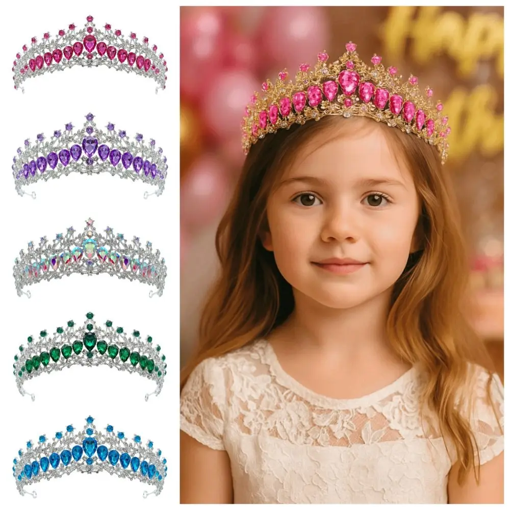 Temperament Glanzende Barokke Koningin Tiara's Luxe Elegante Bruidshoofddeksels Veelkleurige Oogverblindende Legering Prinses Kroon Optocht