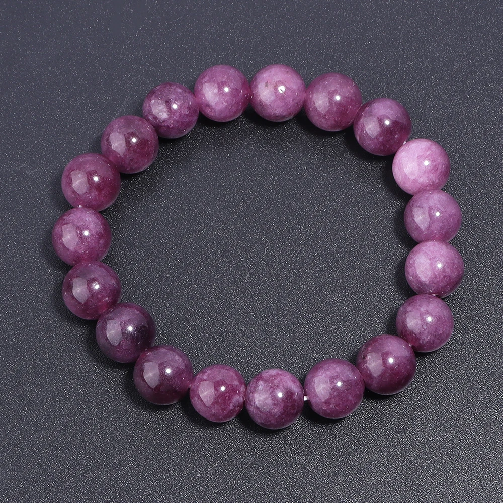 OAIITE Spodumene Bracelet Purple Triphane Natural Stone Bracelet Yoga Meditation Prayer Handmade Jewelry Gift for Couples