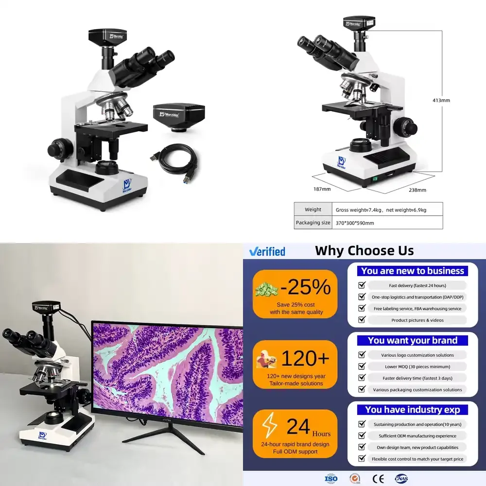 Murzider Trinocular Biomicroscope with 5.1 Megapixel Camera Optical Microscope MSD4200-510