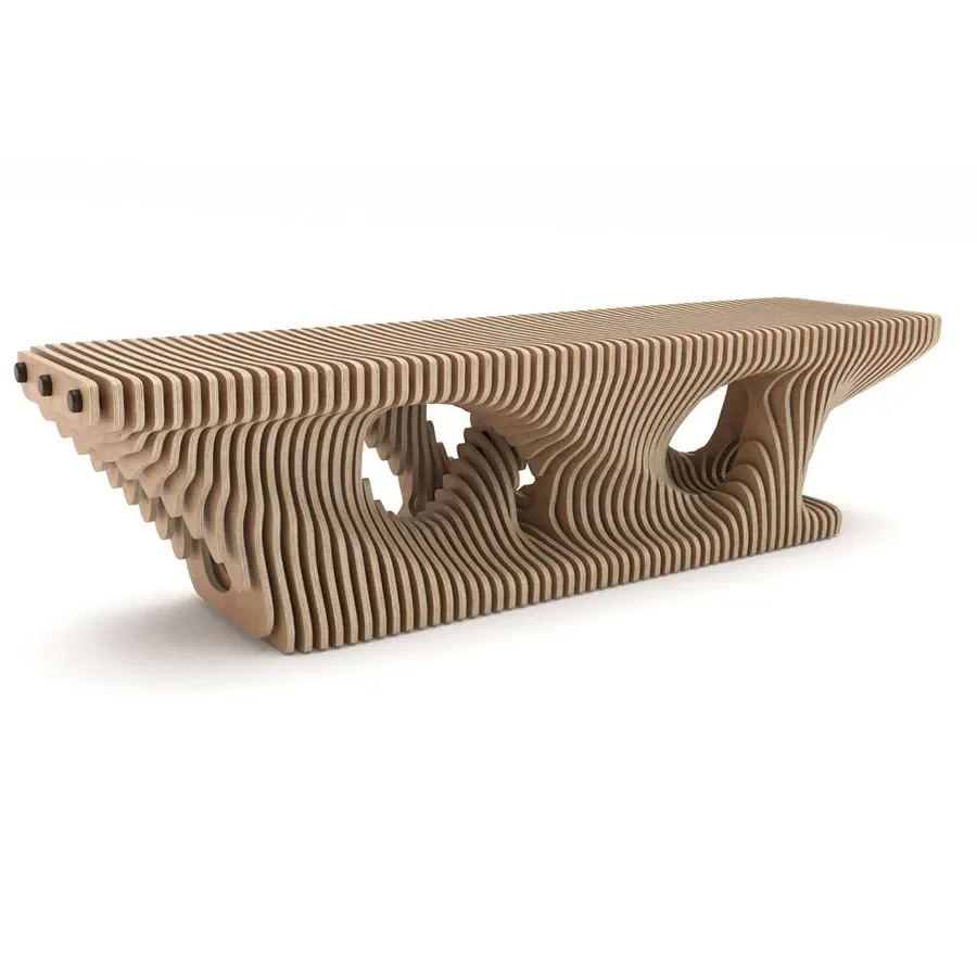 xx-Modern Sliced Wood Art Bench Commercial Lounge Furniture With Artistical Decoration For Outdoor Waiting Room & Sofa Chair*