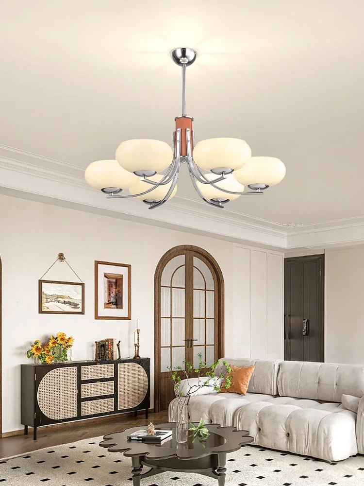 

Persimmon Chandelier American Retro Glass Lobby Light Romantic and Cozy Atmospheric
