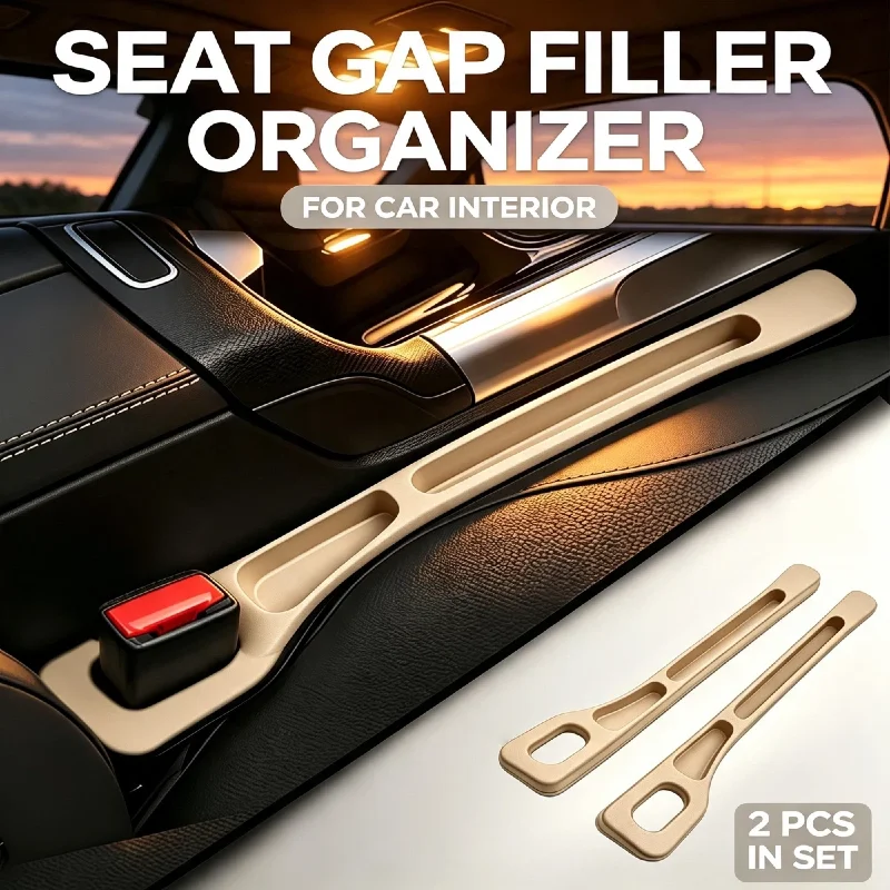 2pcs Car Seat Gap Filler Leak Proof Crevice Storage Organizer Universal Fit Between Seats Console Auto Interior Accessories
