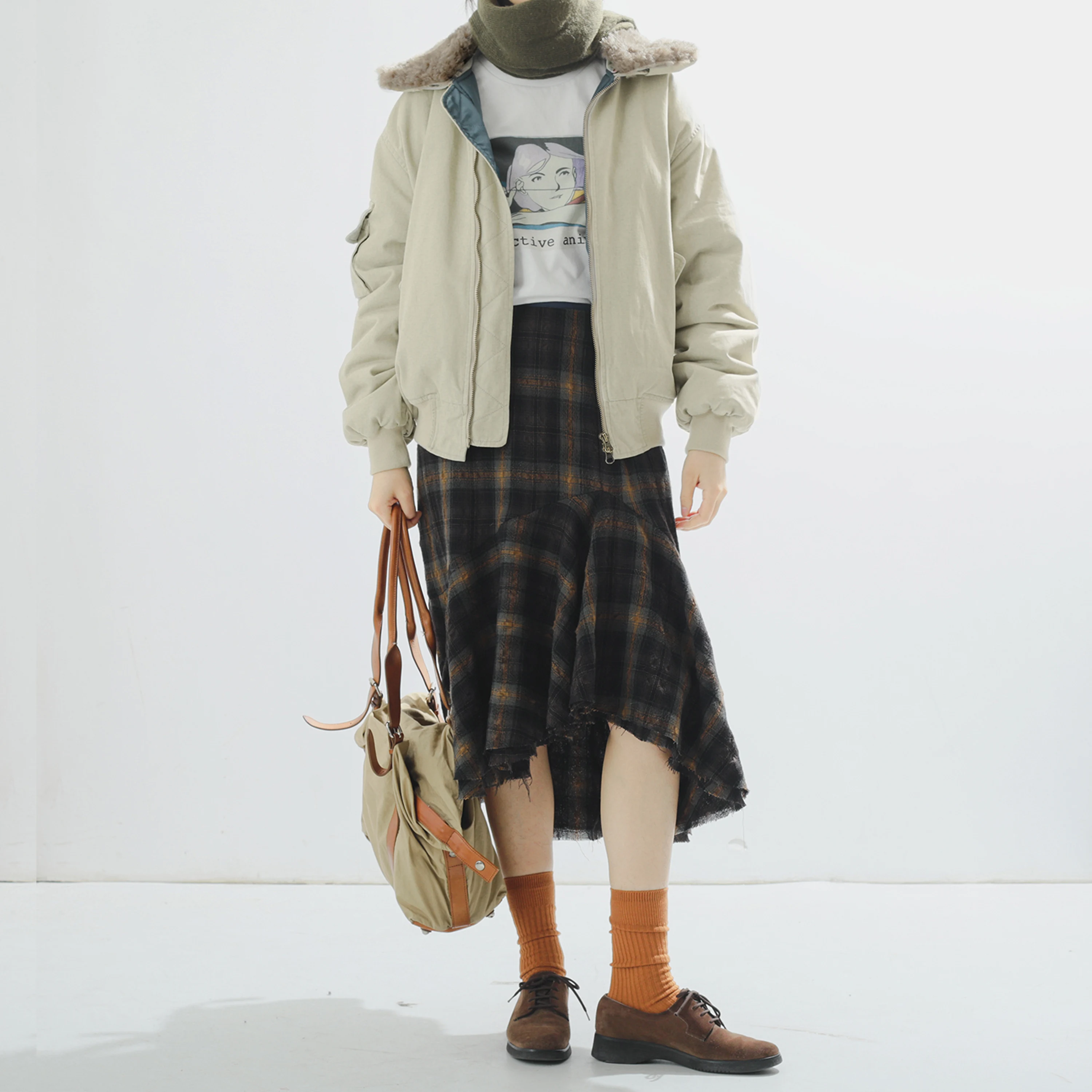 

Ретро-куртка-пилот в американском стиле для девочек, хлопковая, свободного кроя, с длинными рукавами, на молнии, цветная верхняя одежда от бренда COUDRE