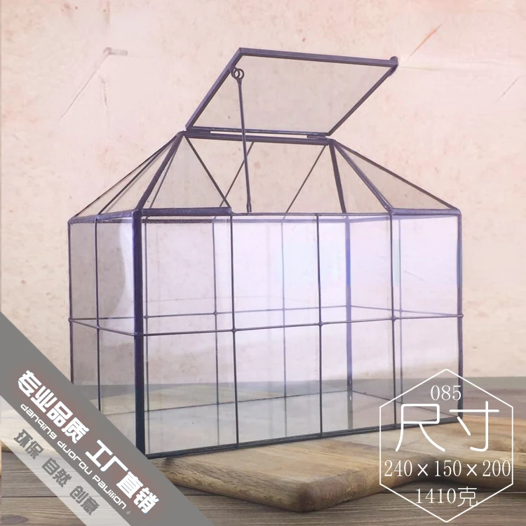 Nordic simple geometric top-opening glass house cover ornaments greenhouse coffee living room home decoration craft gifts