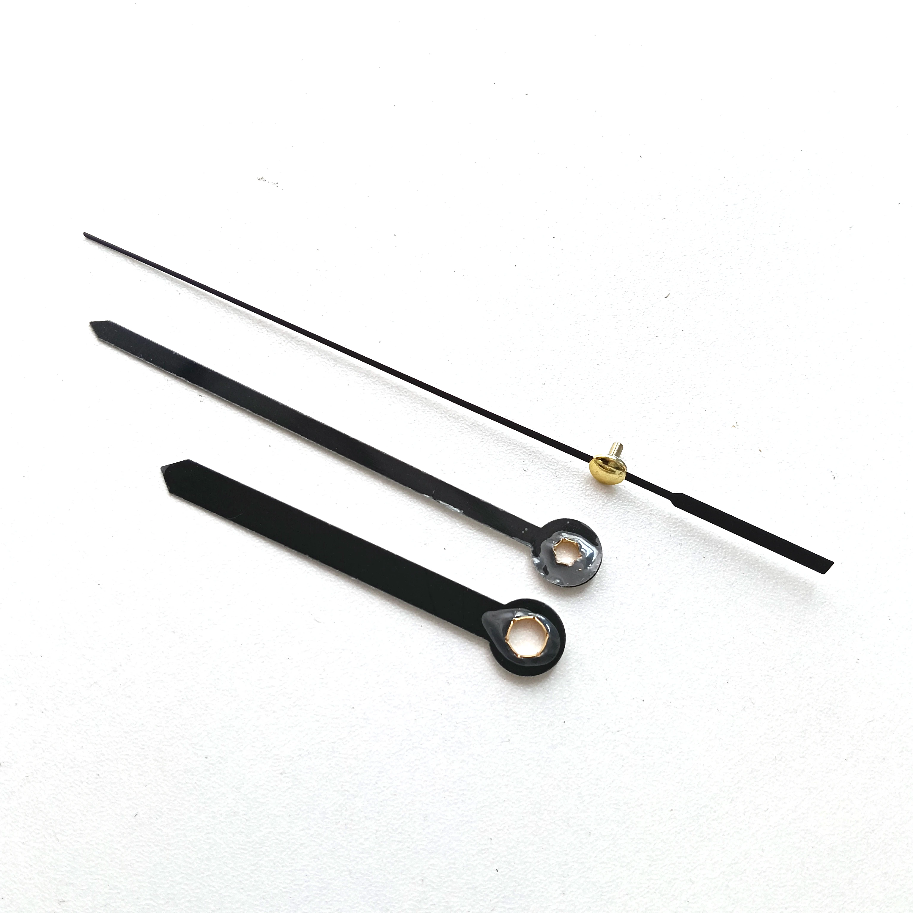 Metal Clock Hands Set Hour Minute Second Hands Black Aluminum Clock Pointers DIY Wall Clock Replacement Repair Accessories