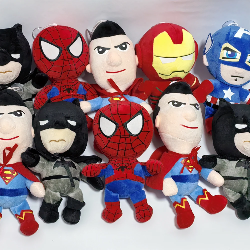 27 cm Fledermausmann Spiderman Plüschtiere Filmpuppen Marvel Avengers Weicher gefüllter Held Captain America Iron Weihnachtsgeschenke für Kinder