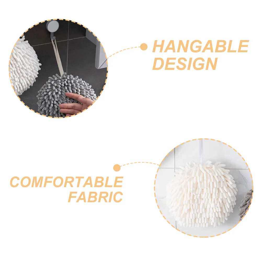 

2Pcs Chenille Hand Towels Lightweight Hanging Bathroom Kitchen Towels for Home Travel Chenille Hand Towel