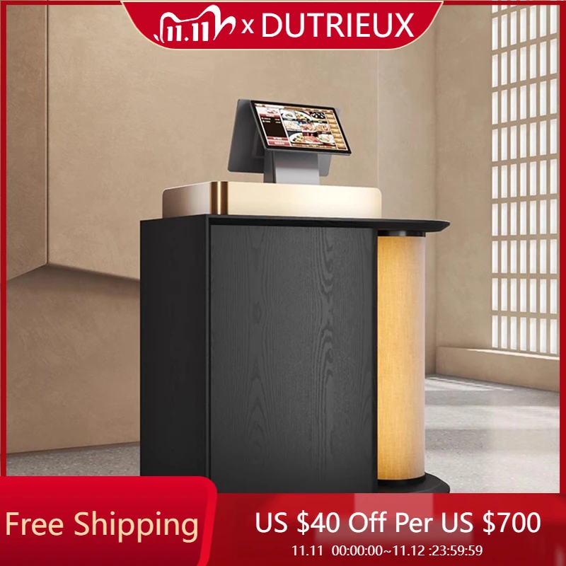 

Black Luxury Reception Desks Salon Shop Welcome Front Desk Reception Desks Commericial Wood Mostrador Recepcion Office Furniture