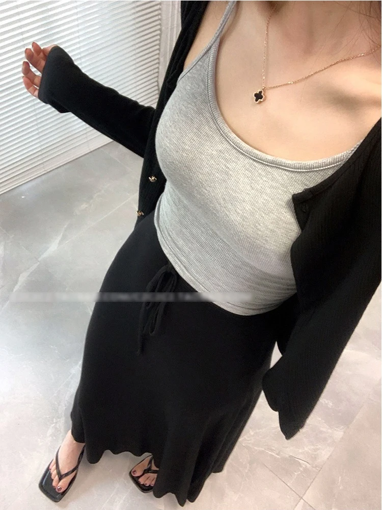 Flowy A-Line Midi Skirt Loose Fitting Summer Elastic Waist Large Hemline Conceals Hip Casual Long Skirts for Women