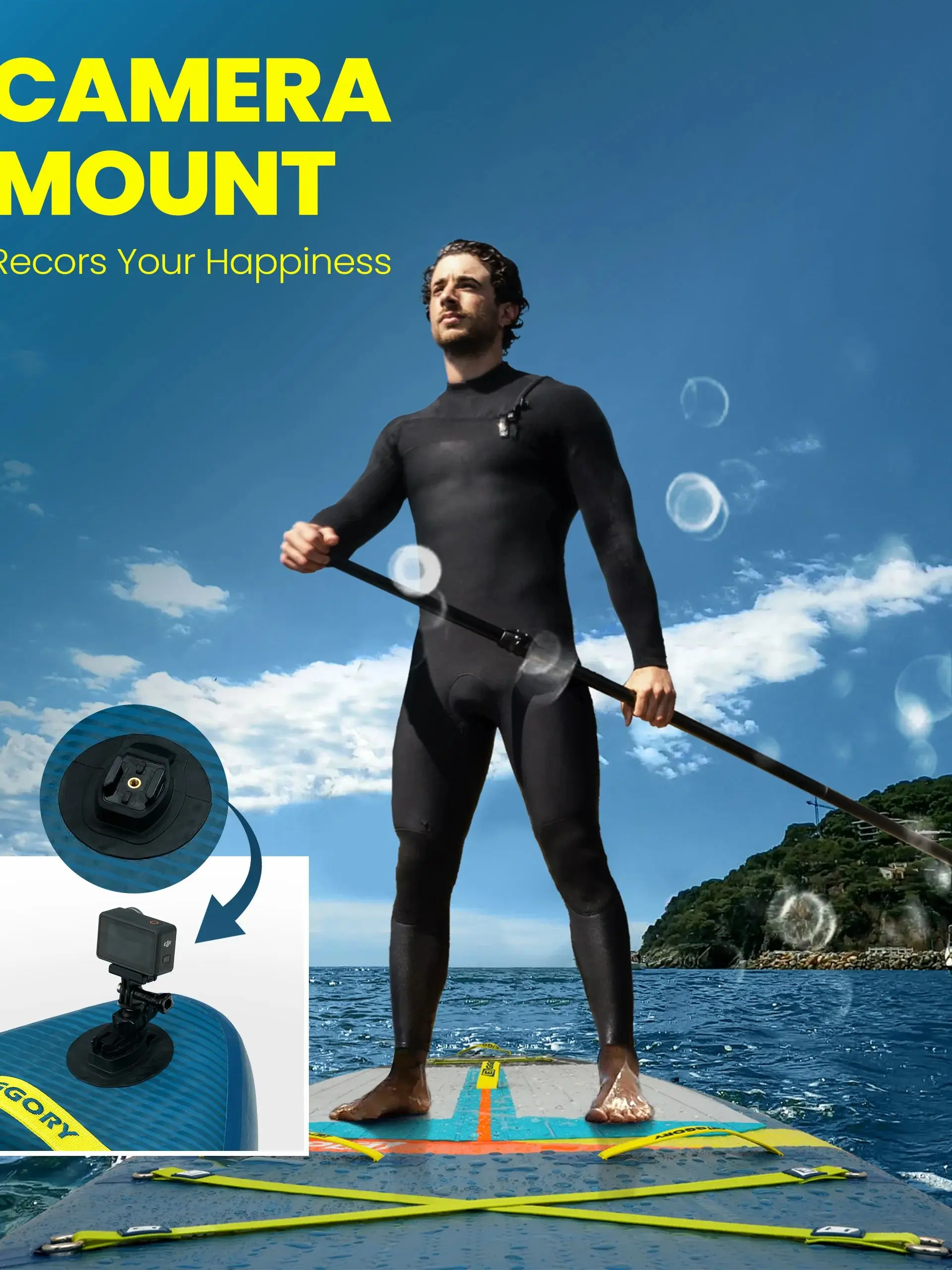 EGGORY 11' x 34'' Ultra Breites Aufblasbares SUP-Board 420lbs Hohe Tragfähigkeit Stand-Up-Paddle-Boarding-Set für 2 Personen Angeln Yoga EU-Lagerbestand